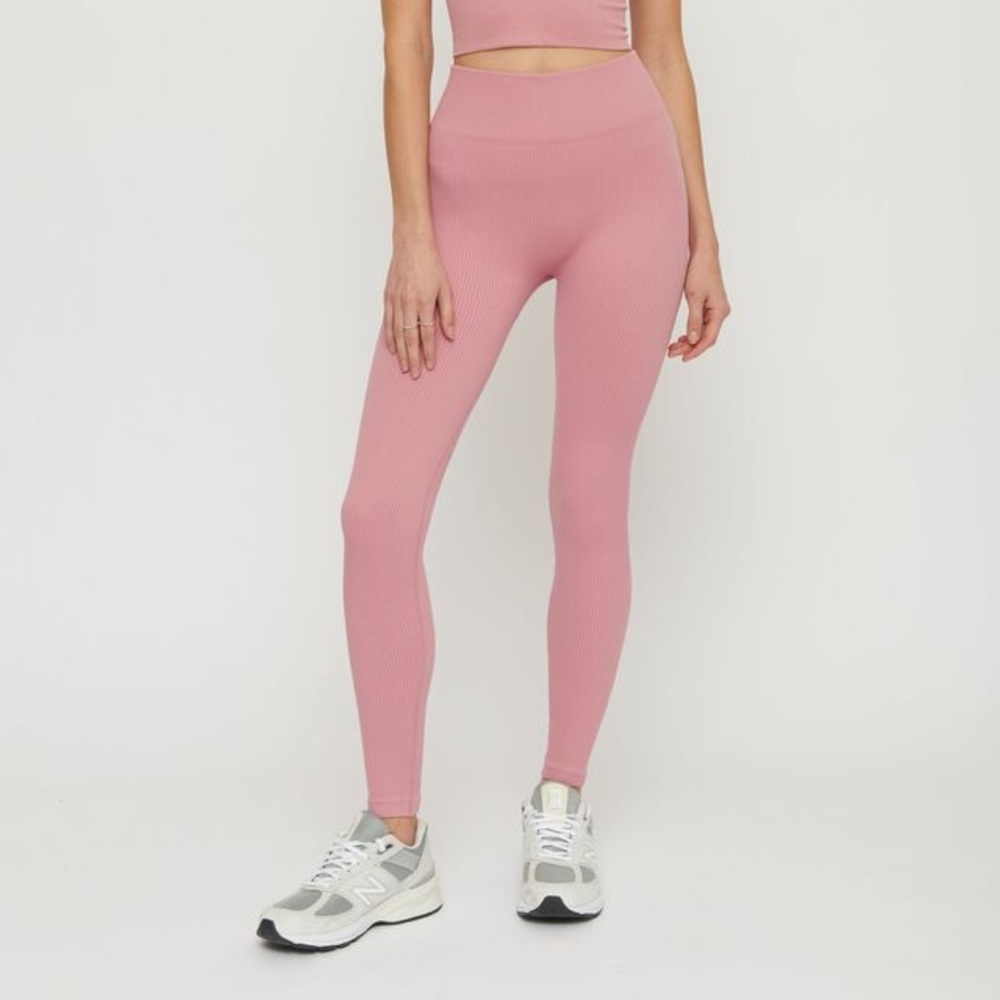 NWT Dynamite Bloor Seamless Ribbed Leggings, Foxglove Pink